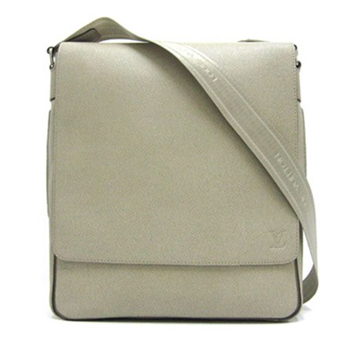 Men's Top Sale Louis Vuitton Taiga Canvas Shoulder Strap Khaki Leather 2way Handbag For Mens 