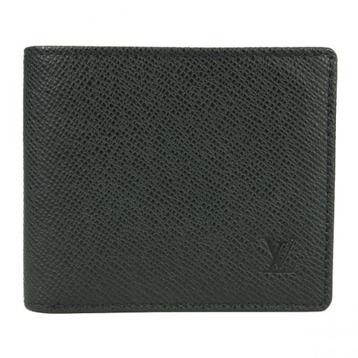 New Style Louis Vuitton Taiga Males Cow Leather Bi-fold Wallet Short Card Holder  M30482