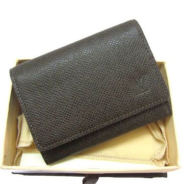Hot Selling Louis Vuitton Taiga High Quality Mens Coffee Leather Card Holder Online