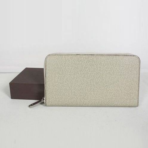 Spring Popular Louis Vuitton Taiga High-end Beige Leather Silver Zipper Closure Mens Long Wallet For Sale 