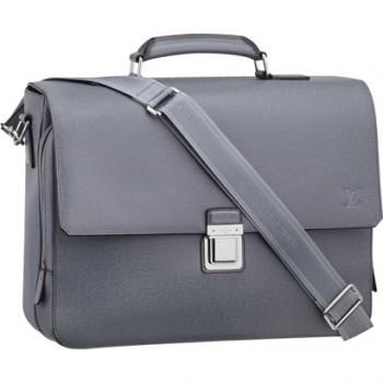 Louis Vuitton Most Fashion Taiga Silver Push Lock Single Top Handle Mens Flap Grey Briefcase UK