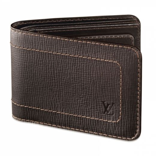 Most Popular Louis Vuitton Utah 6 Cards Slots Mens Black Cow Leather Bi-fold Short Wallet Price USA