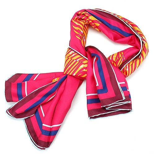 Lowest Price Louis Vuitton Golden Color Alma Bag Printing Red Silk Scarf Ladies High End Tippet 