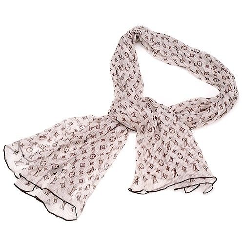 Hot Selling Louis Vuitton LV Monogram Classic Brown Light Cotton Scarf For Ladies Price Online