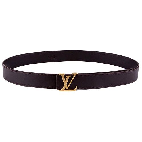 High Quality Louis Vuitton Initiales Long Shaped Brass Pin Buckle Guy Purple  Leather Belt In Malaysia 
