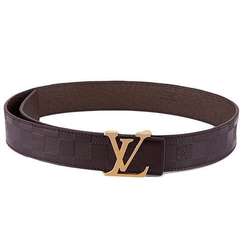 Low Price Louis Vuitton Brass Initiales Buckle 38MM Brown Damier Pattern Reversible Leather Belt For Mens 
