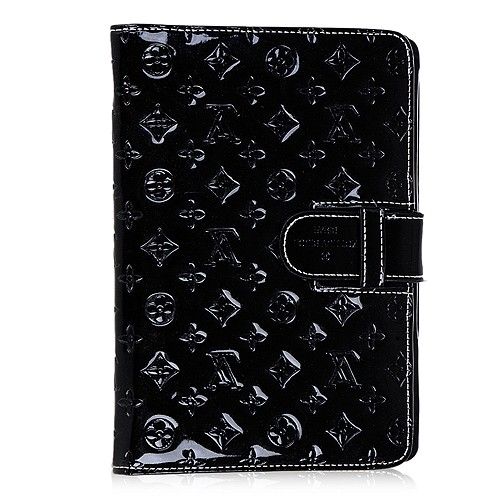 Good Reviews Louis Vuitton Vernis Monogram Motif Tab Closure Style Black Enamel Leather Mini iPad Wallet Case 