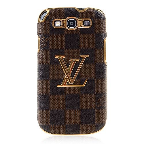 Louis Vuitton Best Damier Motif Oversized Golden LV Pattern Brown Back Cover Case for Samsung Galaxy S