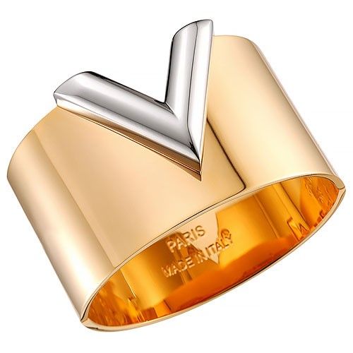 Hot Seller Louis Vuitton Wide Gold Bangle Bracelet Best Price Center Silver V-Shaped For Ladies 