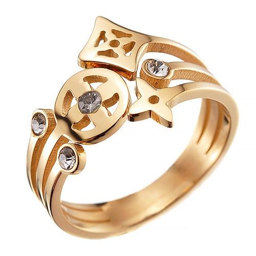 Louis Vuitton Monogram Stylish Diamonds ring Yellow Gold Jewels Online for Girls