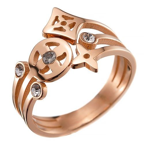 Luxurious Diamond Monogram Flower Louis Vuitton Rose Gold Ring Price USA ‎Shop
