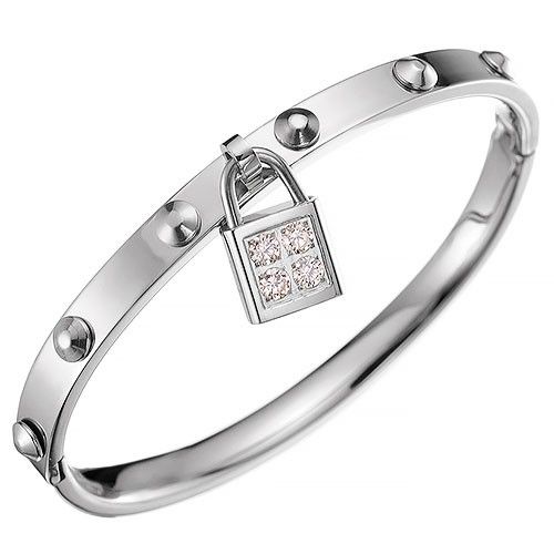 Lv  Classic Lockit Silvery Bracelet Birthday Gift  Diamond-LOCK Pendant  Paris