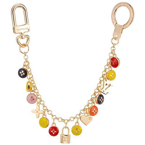 Louis Vuitton Gold Lock Colourful Monogram Bag Charm Chain Fashion Queen Dupe 