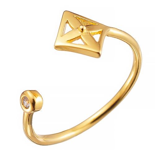 Cheapest Clone Louis Vuitton Unisex Star Charm Gold-plated Diamonds Open Ring Wife Gift