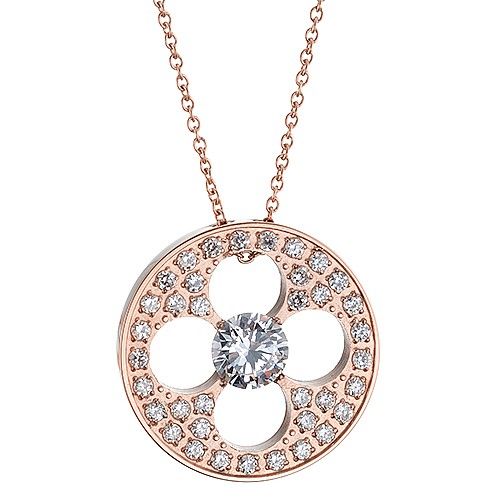 Louis Vuitton Pink-gold Steel Blossom Necklace Couple Birthday Gift Copy Diamonds Paris