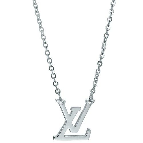  Louis Vuitton Silver-plated  Necklace Logo Pendant  Price In Malaysia Female Fine Jewelry 