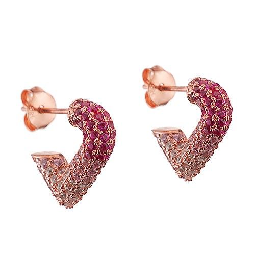 Dupe Louis Vuitton Rose Gold multi-Color Diamond V-Hoop Design Ear-studs For Her UK 2019 